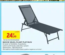 Intermarché Hyper Bain de soleil pliant plat bleu offre