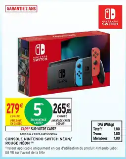 Intermarché Hyper Console nintendo switch néon/ rouge néon offre