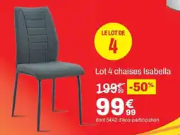 BUT Lot 4 chaises Isabella offre