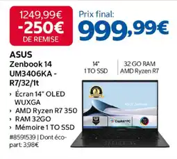 Costco ASUS Zenbook 14 UM3406KA offre