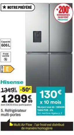 BUT HISENSE Réfrigérateur multi-portes offre