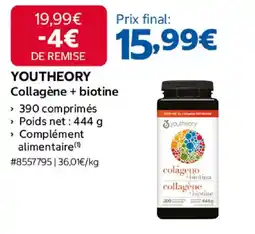 Costco Youtheory collagène + biotine offre