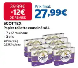Costco SCOTTEX Papier toilette coussiné x84 offre