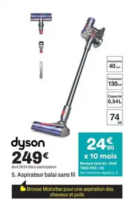 BUT DYSON Aspirateur balai sans fil offre