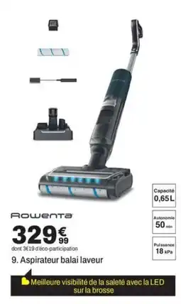 BUT ROWENTA Aspirateur balai laveur offre