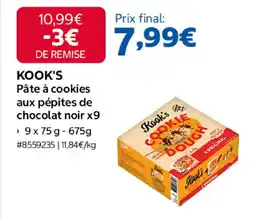 Costco Kook's pâte à cookies aux pépites de chocolat noir x9 offre