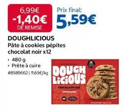 Costco Doughlicious pâte à cookies pépites chocolat noir x12 offre