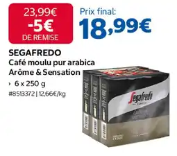 Costco SEGAFREDO Café moulu pur arabica Arôme & Sensation offre