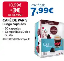 Costco Café de paris lungo capsules offre