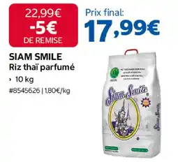 Costco Siam smile riz thaï parfumé offre