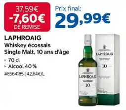 Costco Laphroaig whiskey écossais single malt, 10 ans d'âge offre