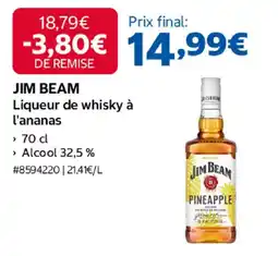 Costco Jim beam liqueur de whisky à l'ananas offre