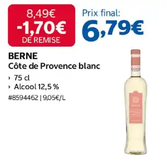 Costco Berne côte de provence blanc offre