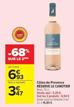 Carrefour Market Côtes-de-provence réserve le canotier offre
