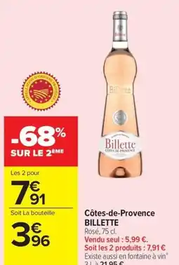 Carrefour Market Côtes-de-provence billette offre