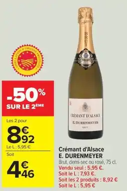 Carrefour Market Crémant d'alsace e. durenmeyer offre