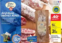 Carrefour Market Saucisse sèche d'auvergne i.g.p. reflets de france offre