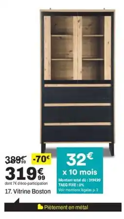 BUT Vitrine Boston offre