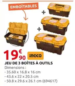 Rural Master Ingco jeu de 3 boîtes à outils offre