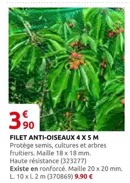 Rural Master Filet anti-oiseaux 4 x 5 m offre