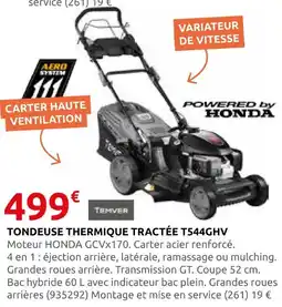 Rural Master Temver tondeuse thermique tractée t544ghv offre