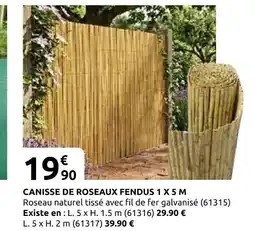 Rural Master Canisse de roseaux fendus offre