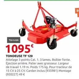 Rural Master Temver tondeuse tf 120 offre