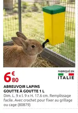 Rural Master Abreuvoir lapins goutte à goutte offre