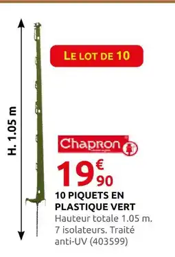 Rural Master 10 piquets en plastique vert offre