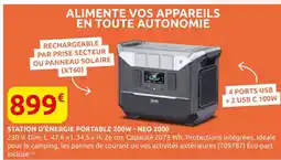 Rural Master Station d'énergie portable 200w - neo 2000 offre