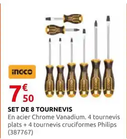 Rural Master Ingco set de 8 tournevis offre