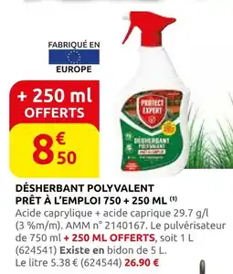 Rural Master Désherbant polyvalent prêt à l'emploi 750 ml + 250 ml offre