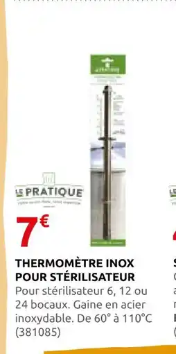 Rural Master Le pratique thermomètre inox pour stérilisateur offre