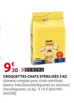 Rural Master Purina croquettes chats stérilisés 3 kg offre