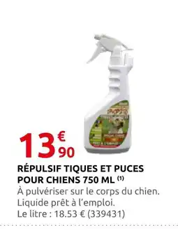 Rural Master Répulsif tiques et puces pour chiens 750 ml offre