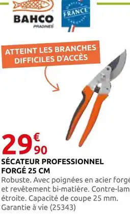 Rural Master Bahco sécateur professionnel forgé 25 cm offre