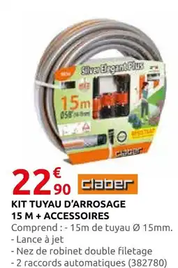 Rural Master Claber kit tuyau d'arrosage 15 m + accessoires offre