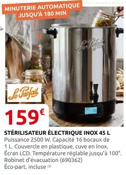 Rural Master Le parfait stérilisateur électrique inox 45 l offre