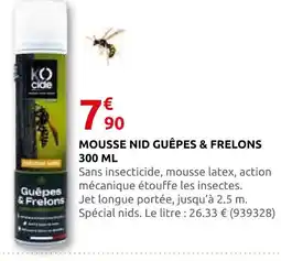 Rural Master Ko cide mousse nid guêpes & frelons offre