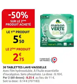 Rural Master Maison verte 30 tablettes lave-vaisselle offre