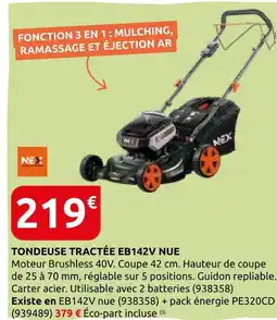 Rural Master Nex tondeuse tractée eb142v nue offre