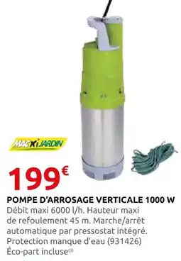Rural Master Macxi jardin pompe d'arrosage verticale 1000 w offre