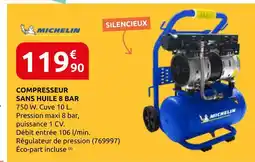 Rural Master Michelin compresseur sans huile 8 bar offre