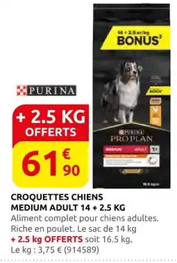 Rural Master Purina croquettes chiens medium adult offre