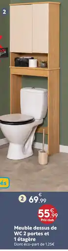 Maxi Bazar Meuble dessus de wc 2 portes et 1 étagère offre