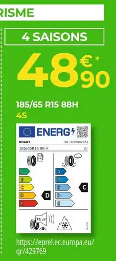 Euromaster Roadx 185/65 r15 88h 4s offre