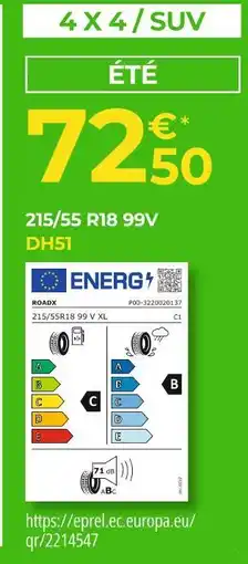 Euromaster Roadx 215/55 r18 99v dh51 offre