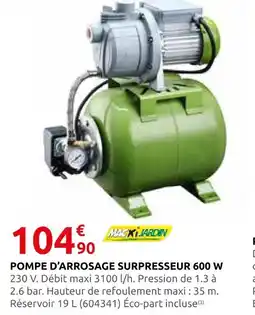 Rural Master Macxi pompe d'arrosage surpresseur 600 w offre