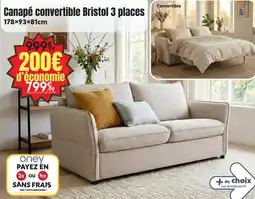 Maxi Bazar Canapé convertible bristol 3 places offre