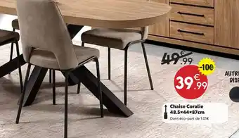 Maxi Bazar Chaise coralie offre